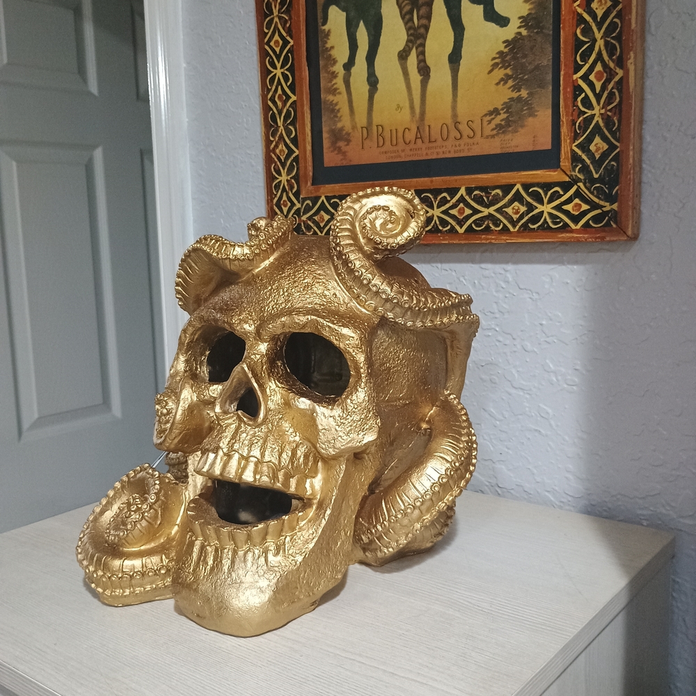 LED Tommy Bahama Summerween Gold Octopus Skull Mermaid Pirate - Picture 2 of 6